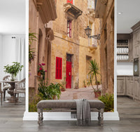 Rustic European Stone Streetscape Wall Mural