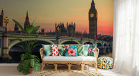 Westminster Bridge Sunset Silhouette Wall Mural