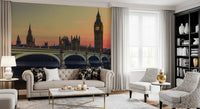 Westminster Bridge Sunset Silhouette Wall Mural