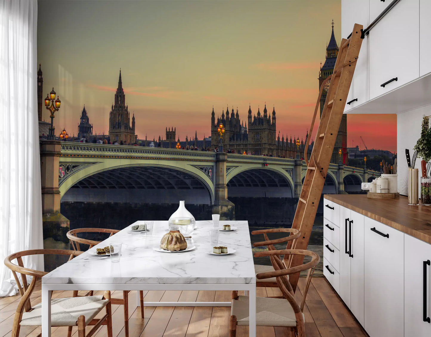 Westminster Bridge Sunset Silhouette Wall Mural