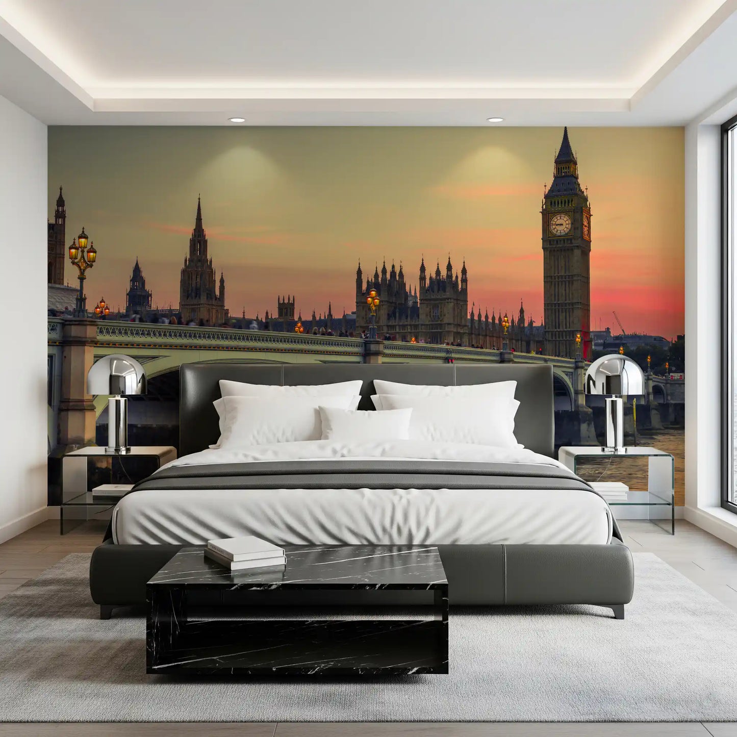 Westminster Bridge Sunset Silhouette Wall Mural