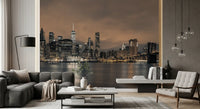 East River Night Cityscape Wall Mural