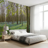 Springtime Woodland Canopy and Blooms Wall Mural