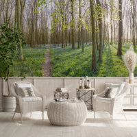 Springtime Woodland Canopy and Blooms Wall Mural