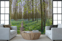 Springtime Woodland Canopy and Blooms Wall Mural