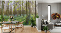 Springtime Woodland Canopy and Blooms Wall Mural