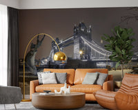 Icy Thames Riverside Evening Wall Mural
