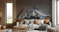 Icy Thames Riverside Evening Wall Mural