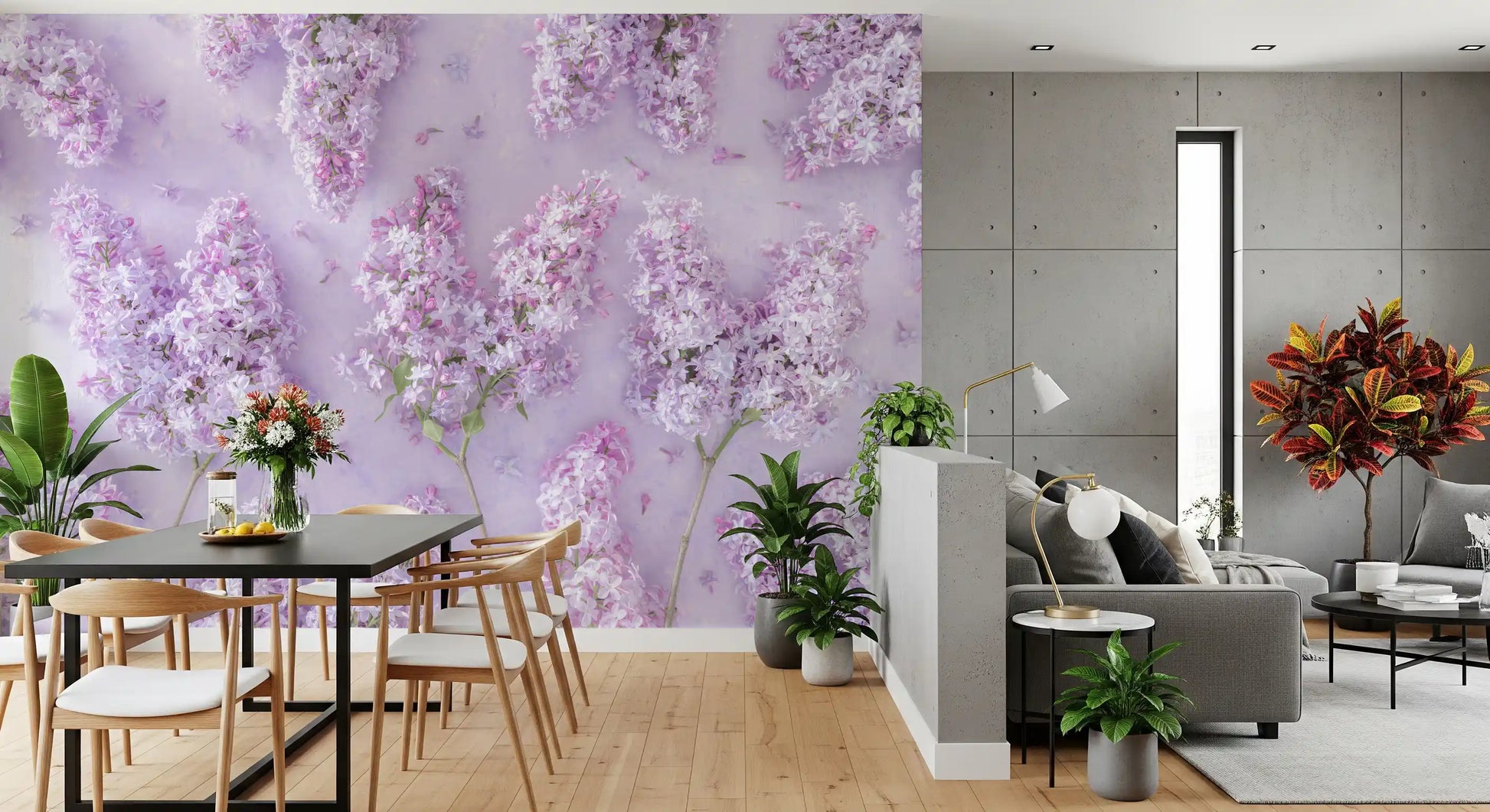 Springtime Lilac Petal Clusters Wall Mural