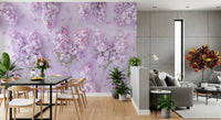 Springtime Lilac Petal Clusters Wall Mural