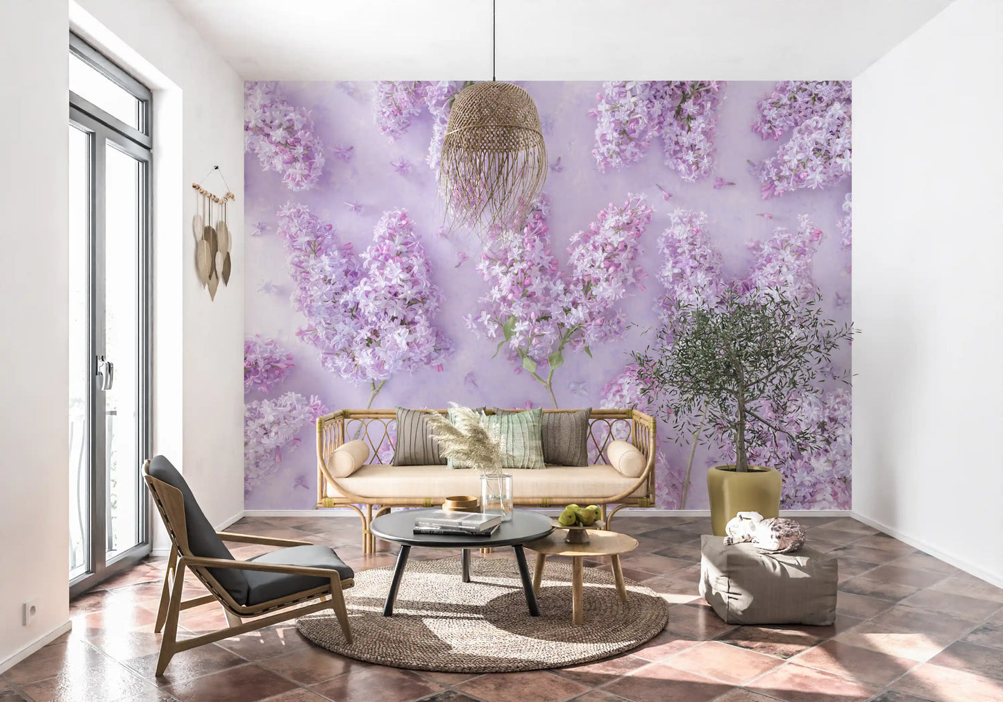 Springtime Lilac Petal Clusters Wall Mural
