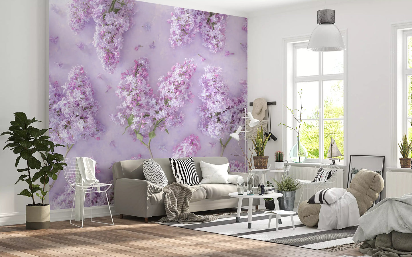 Springtime Lilac Petal Clusters Wall Mural