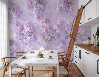 Springtime Lilac Petal Clusters Wall Mural