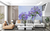 Sun-Kissed Blue Lily Clusters Wall Mural