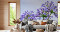 Sun-Kissed Blue Lily Clusters Wall Mural