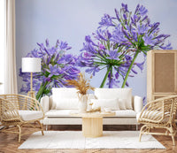Sun-Kissed Blue Lily Clusters Wall Mural