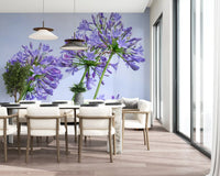 Sun-Kissed Blue Lily Clusters Wall Mural