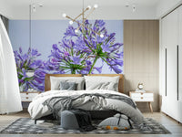 Sun-Kissed Blue Lily Clusters Wall Mural