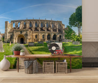 Stone Abbey Garden Vista Wall Mural