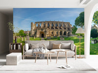 Stone Abbey Garden Vista Wall Mural