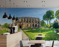 Stone Abbey Garden Vista Wall Mural