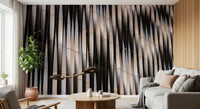 Abstract Geometric Steel Curves Wall Mural
