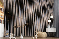 Abstract Geometric Steel Curves Wall Mural