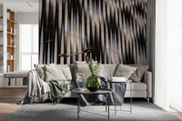 Abstract Geometric Steel Curves Wall Mural
