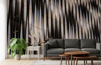 Abstract Geometric Steel Curves Wall Mural