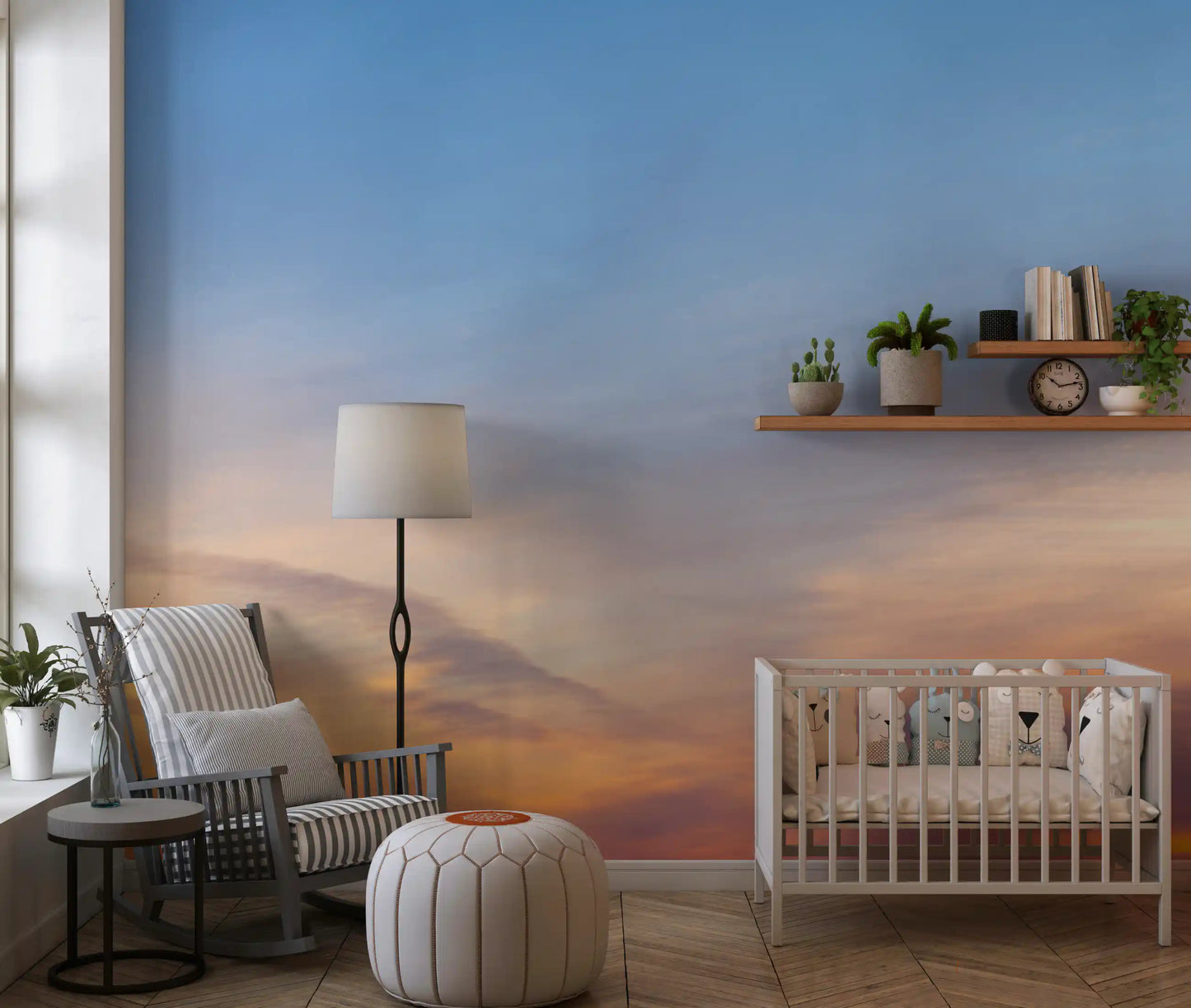 Amber Dusk Atmospheric Sky Wall Mural