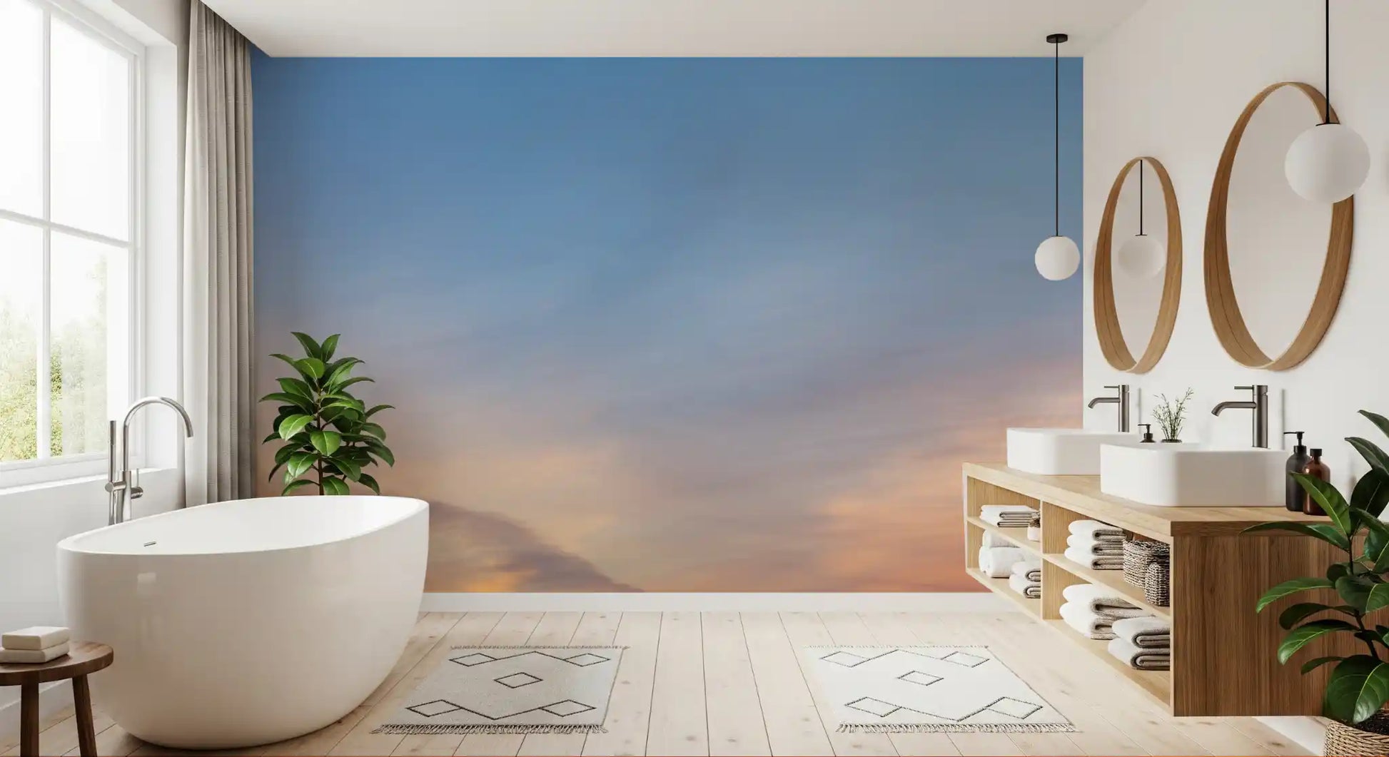 Amber Dusk Atmospheric Sky Wall Mural
