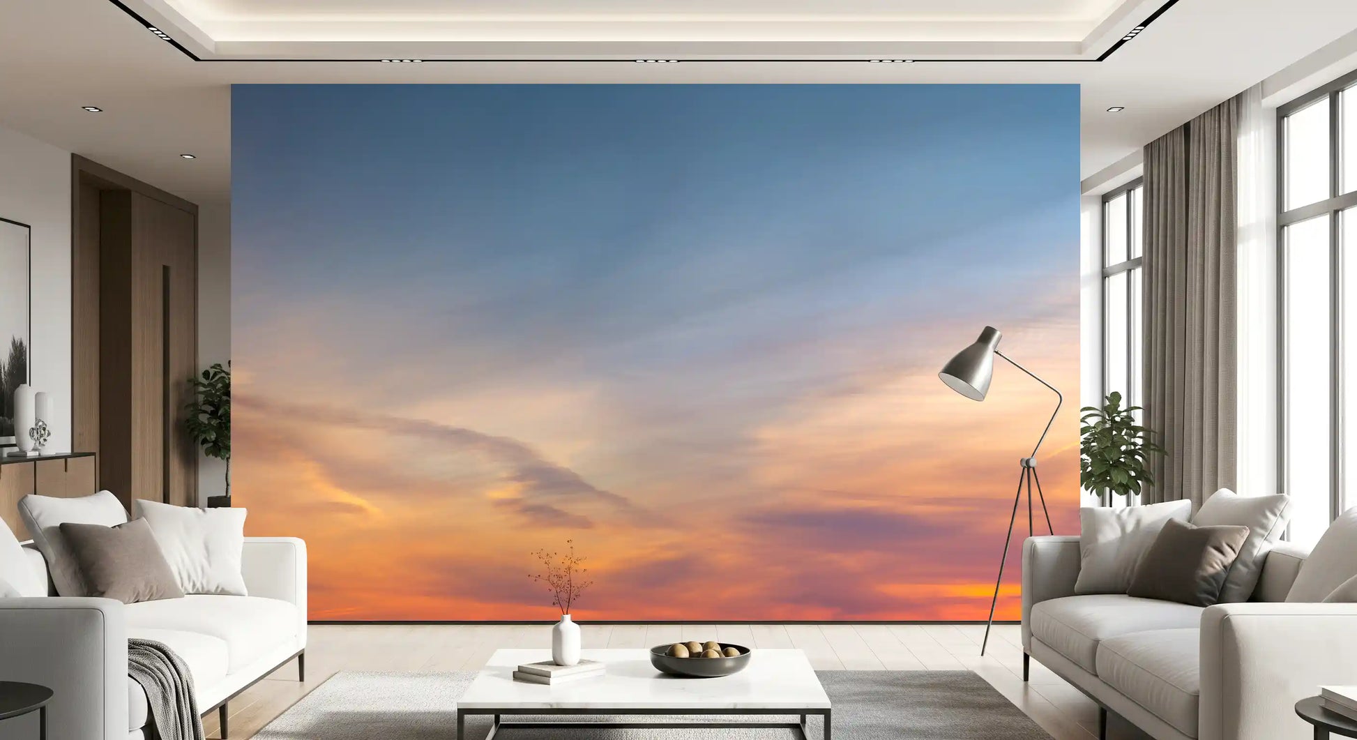 Amber Dusk Atmospheric Sky Wall Mural