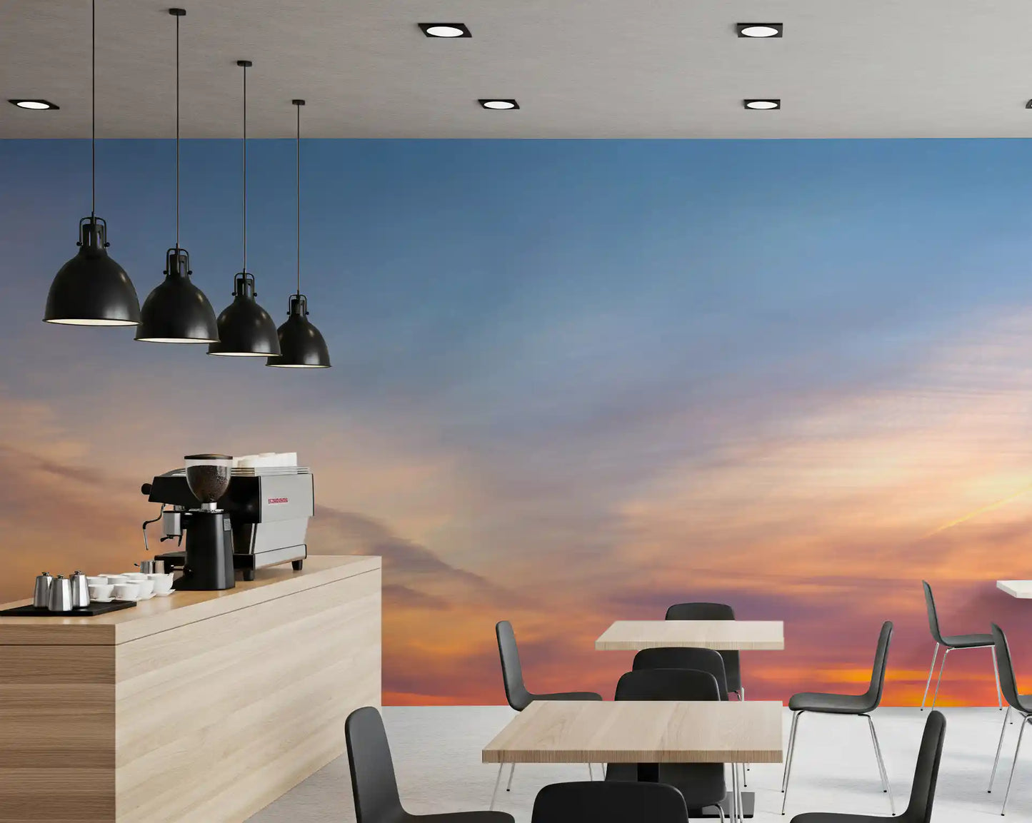 Amber Dusk Atmospheric Sky Wall Mural