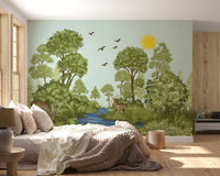 Enchanted Woodland Wildlife Meadow Wall Mural