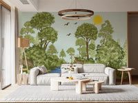 Enchanted Woodland Wildlife Meadow Wall Mural