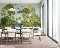 Enchanted Woodland Wildlife Meadow Wall Mural