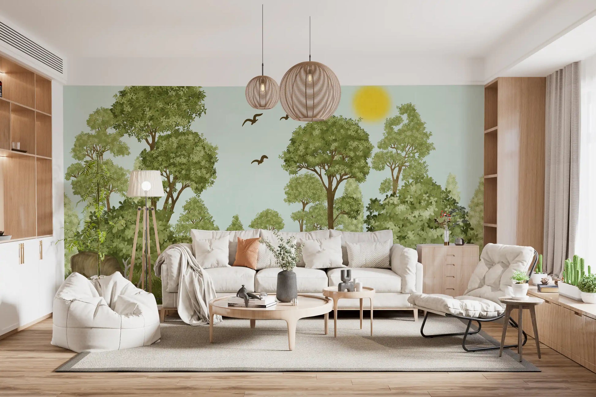 Enchanted Woodland Wildlife Meadow Wall Mural