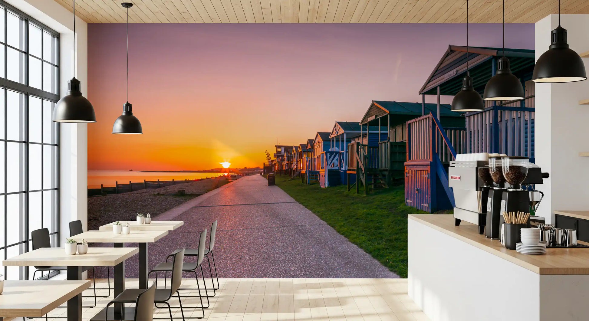 Golden Hour Promenade Wall Mural