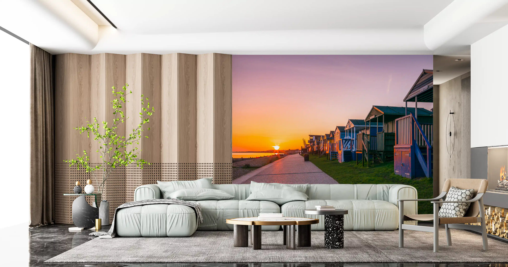Golden Hour Promenade Wall Mural
