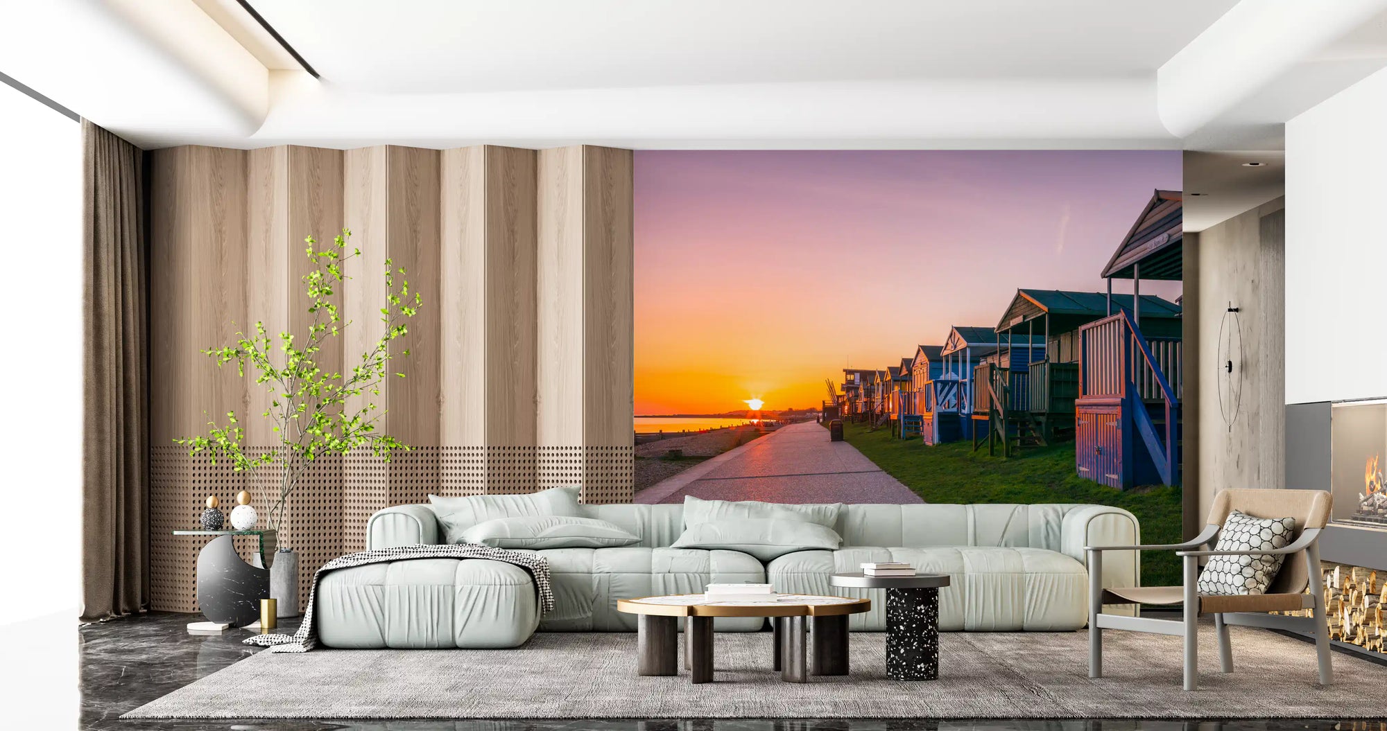 Golden Hour Promenade Wall Mural