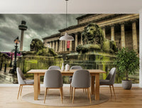 Historic Stone Guardians Cityscape Wall Mural
