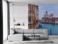 Historic Italian Waterway Scene Wall Mural