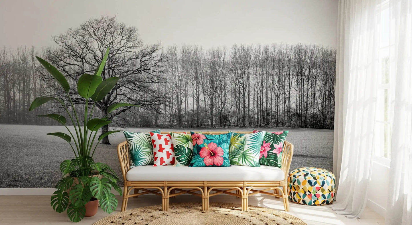 Misty Meadow Morning Wall Mural