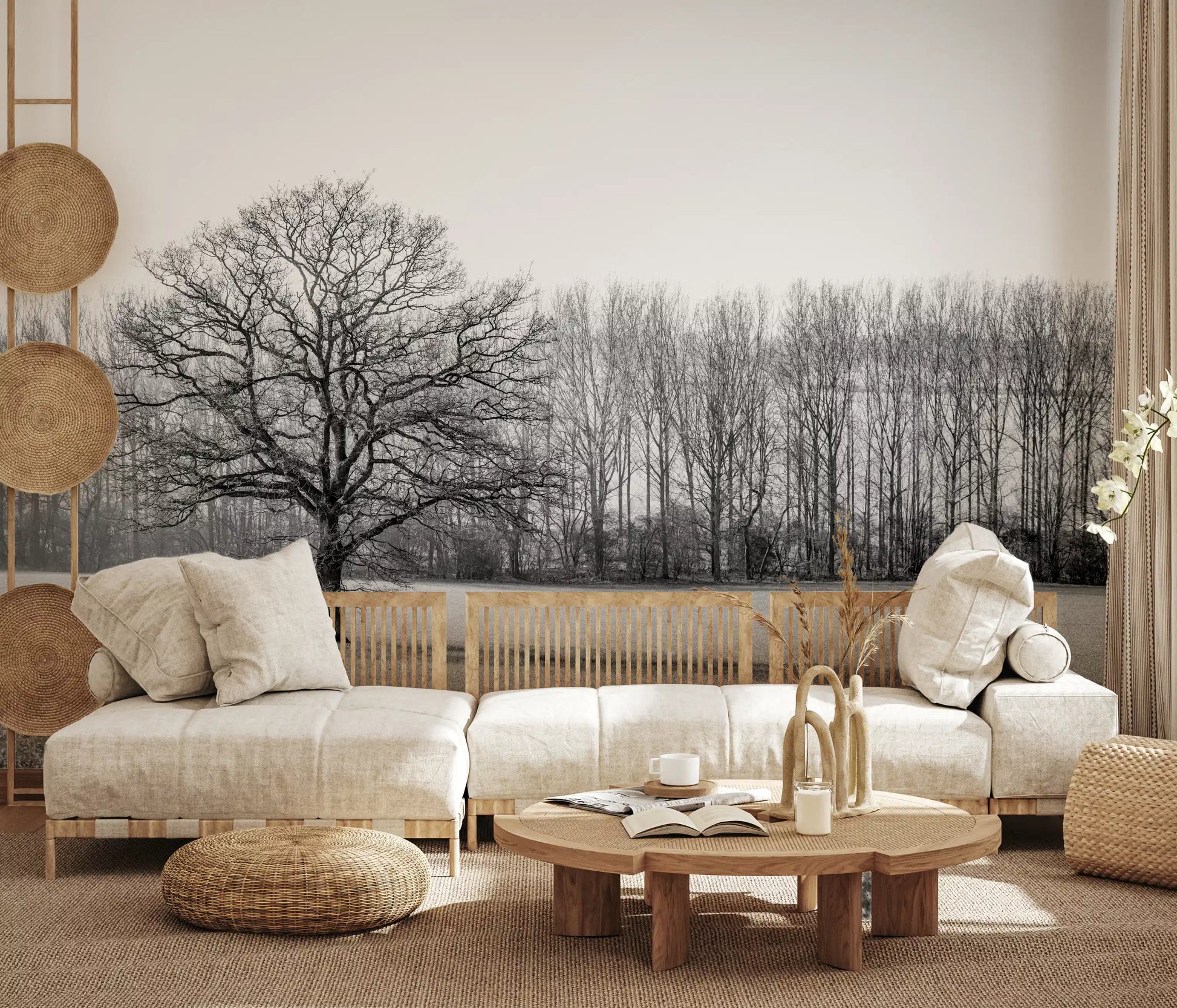 Misty Meadow Morning Wall Mural