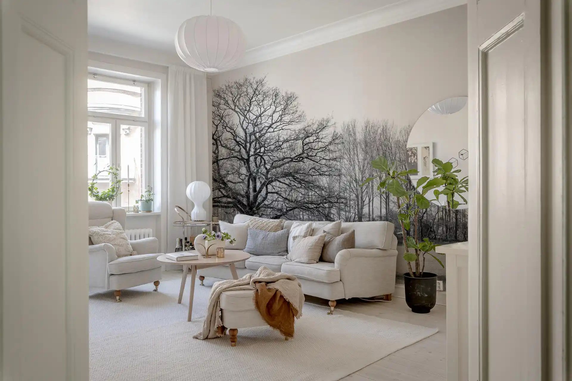 Misty Meadow Morning Wall Mural
