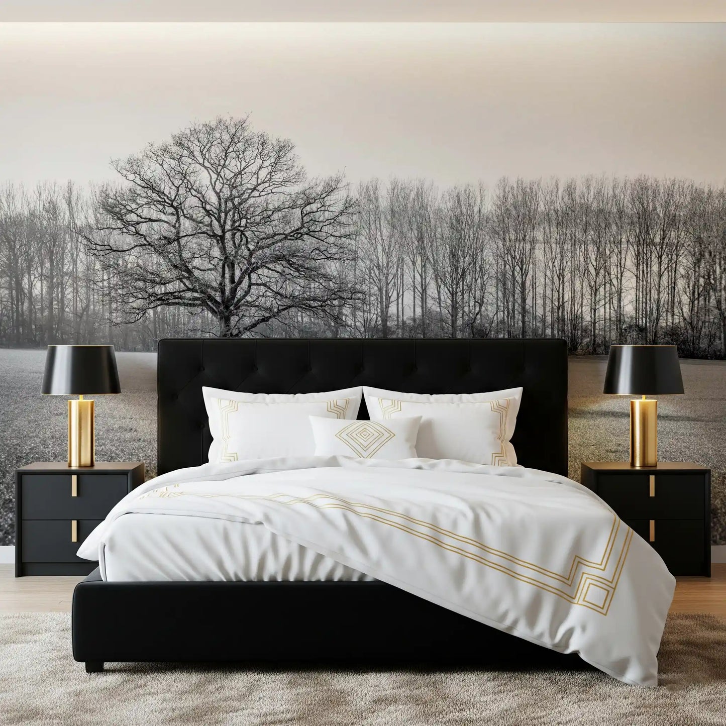 Misty Meadow Morning Wall Mural