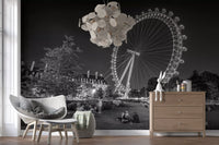 Evening Park Riverside Landmark Wall Mural