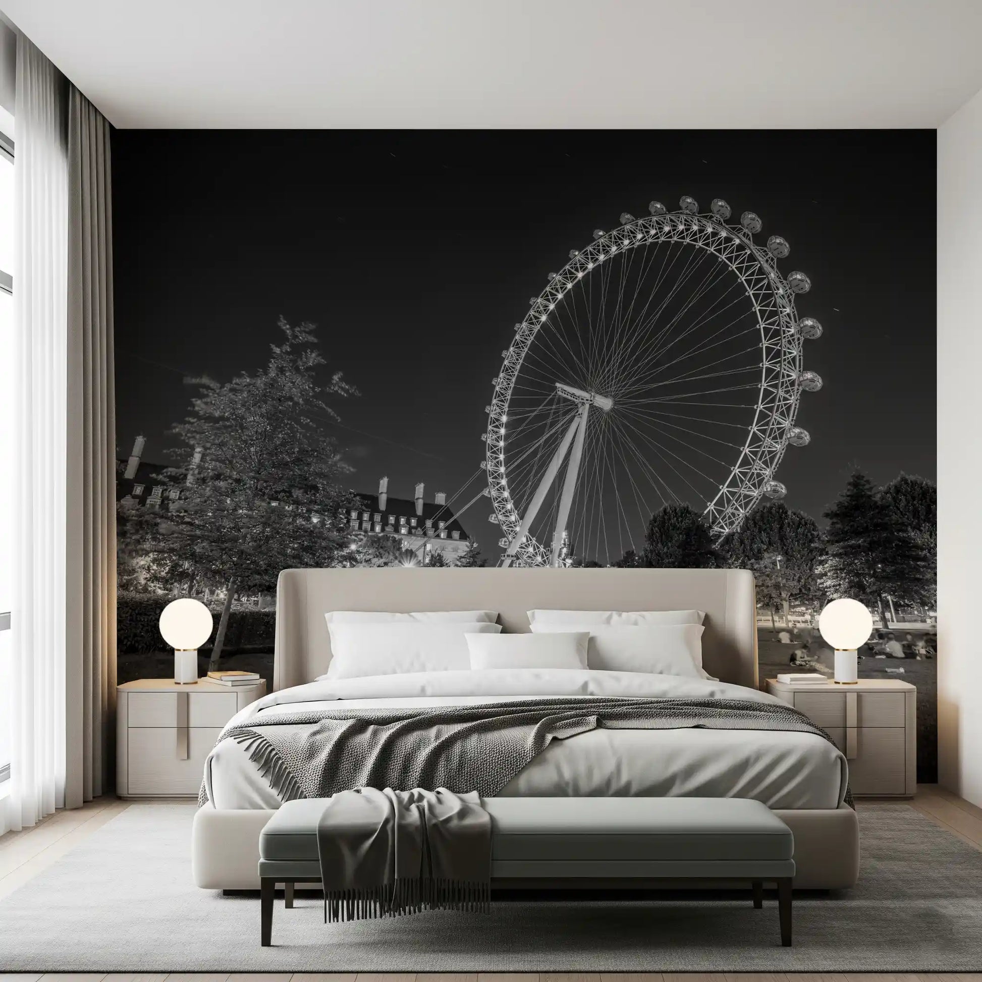 Evening Park Riverside Landmark Wall Mural