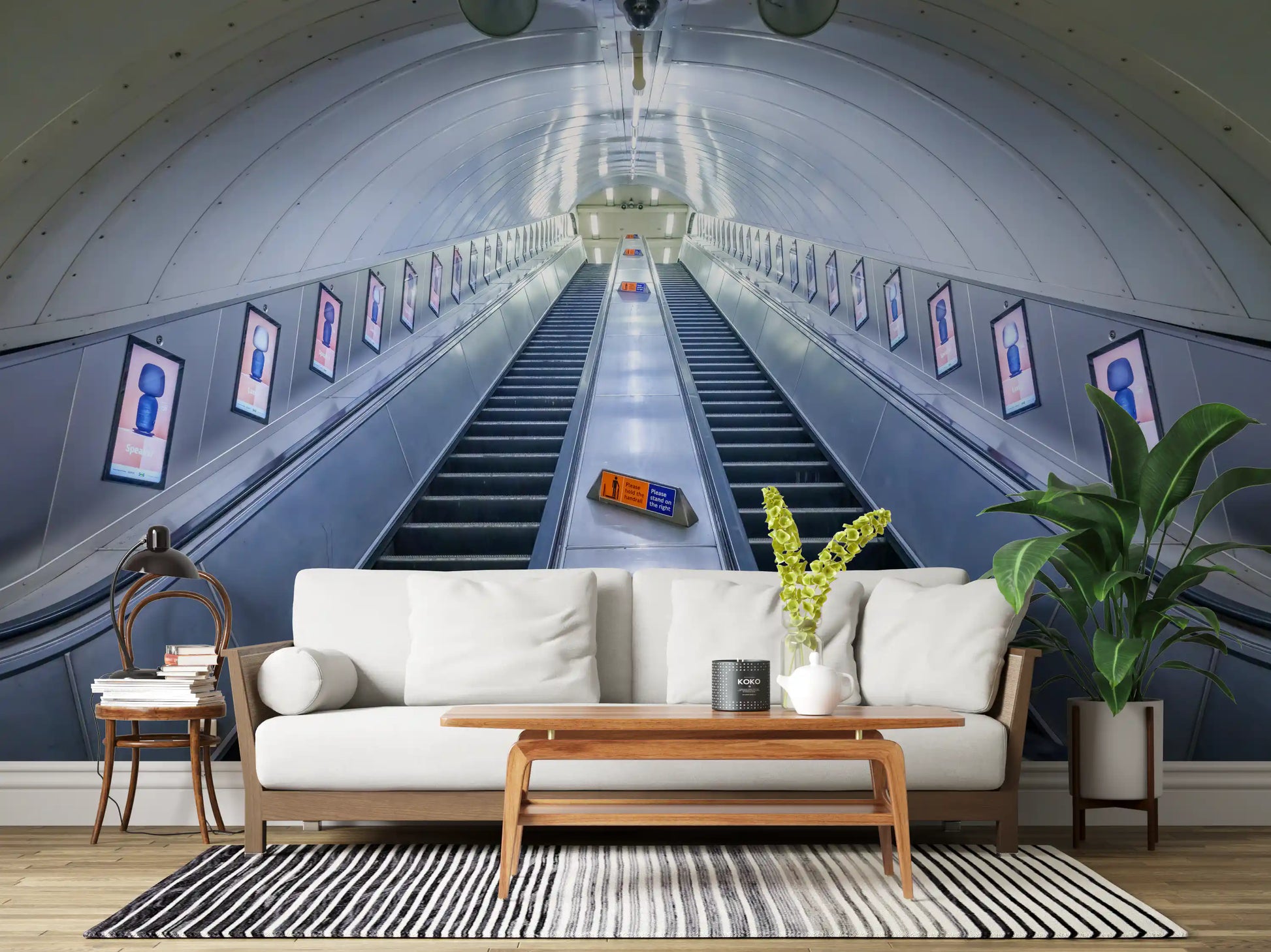Metallic Transit Geometry Wall Mural