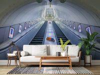 Metallic Transit Geometry Wall Mural